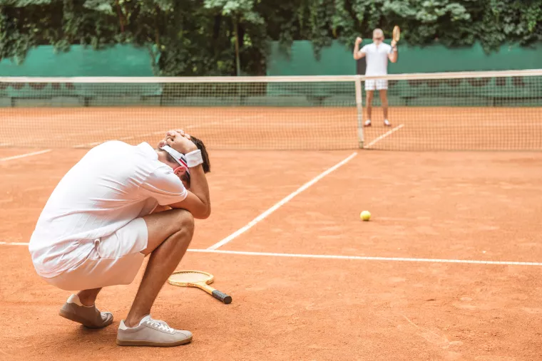 Photo: Athlete has lost point in tennis